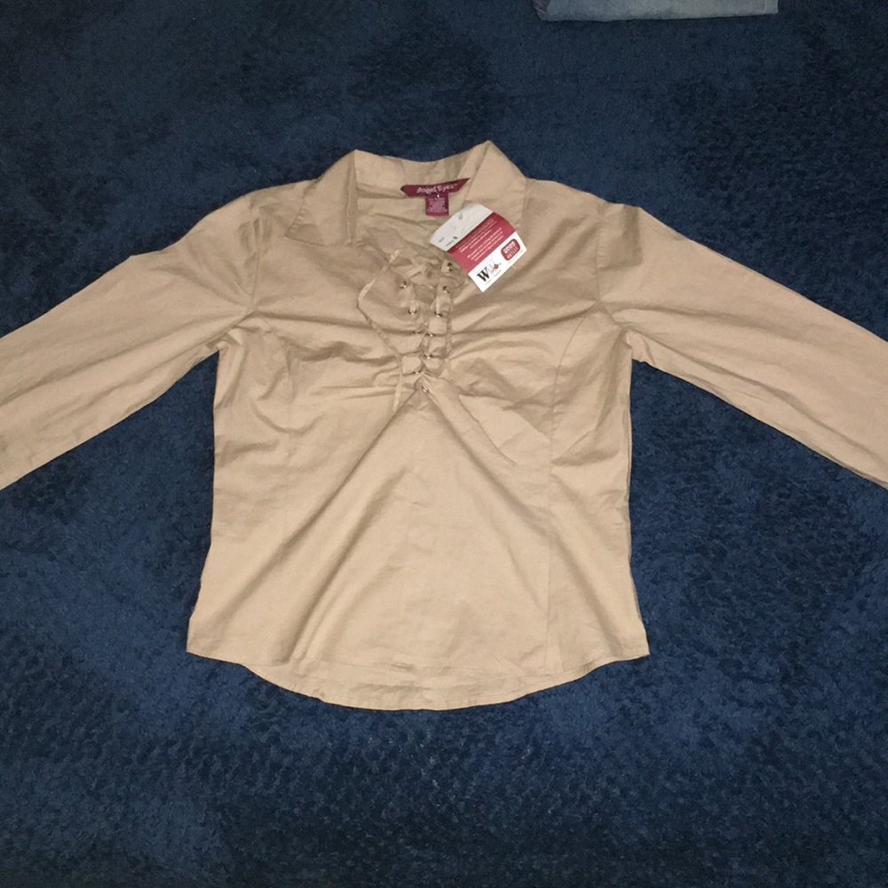Beige work blouse